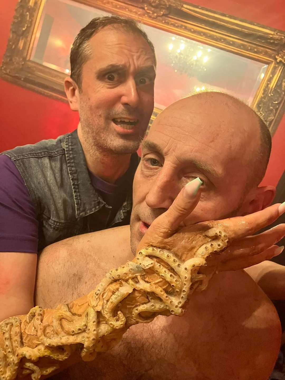 Nathan Head doubling as The Mogern's forearm in the original ending